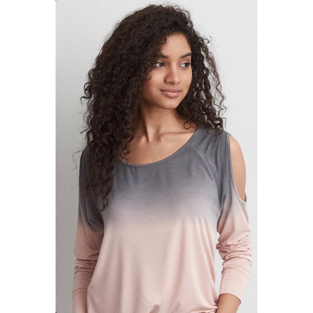 American Eagle Cold Shoulder Ombre Top
